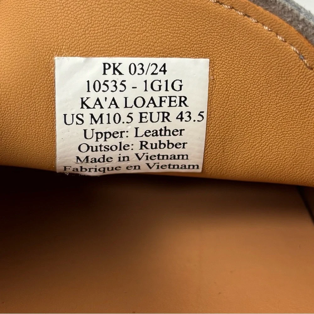Olukai Ka'a Suede Loafers Men's Size 10.5 Gray Drop-In Heel Minimalist Old Money